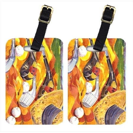 Carolines Treasures Carolines Treasures 6063BT Golf Clubs Golfer Luggage Tag - Pair 2; 4 x 2.75 In. 6063BT